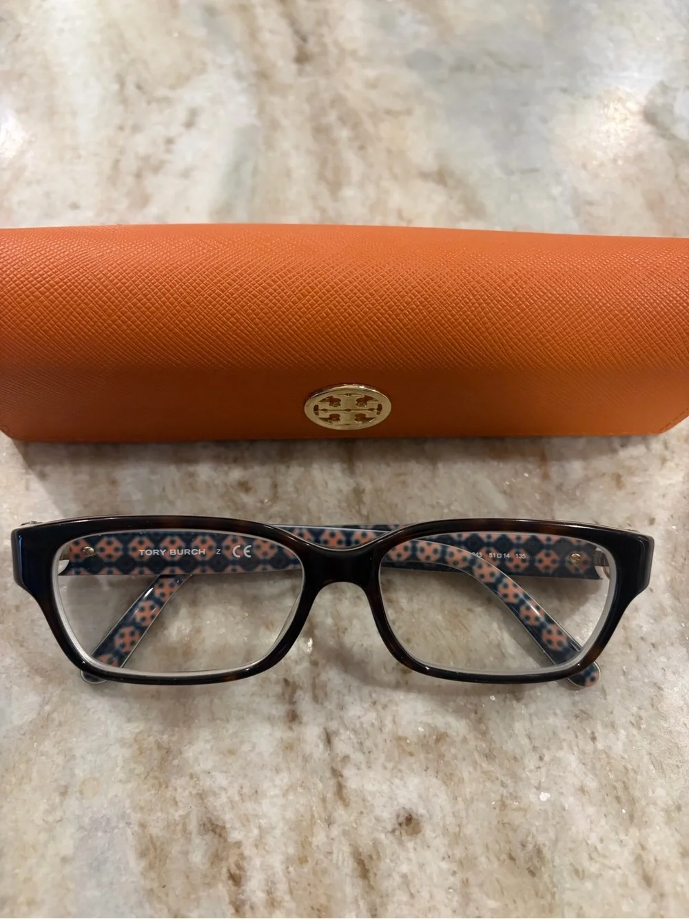 Tory Burch Black Rectangular Glasses Frame model TY 2025 with TB Case